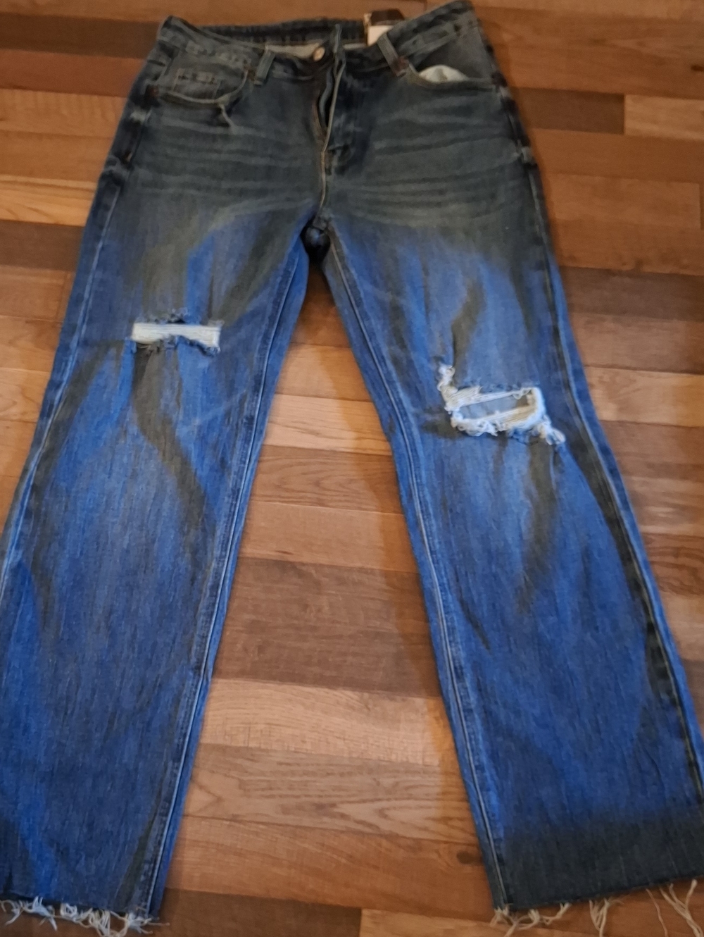 Women's Distressed Blue Denim Jeans